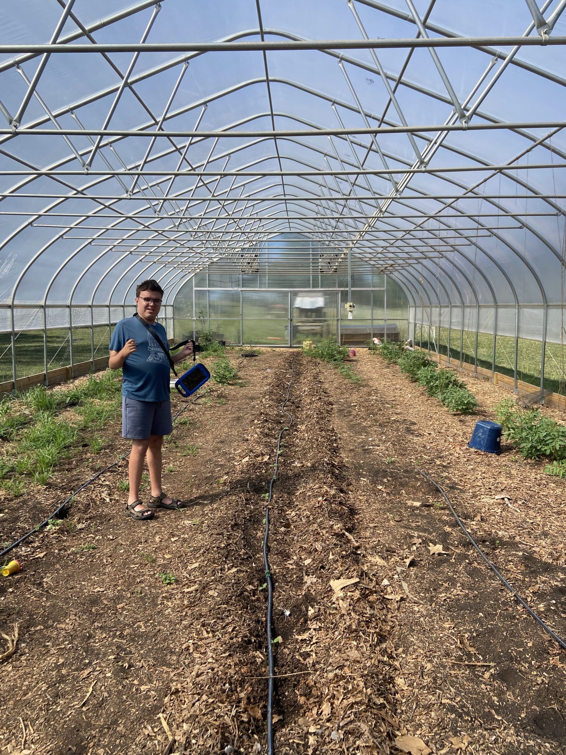 High tunnel on the Autism Sanctuary farm.